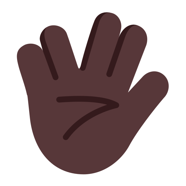 Vulcan Salute Flat Dark Vector
