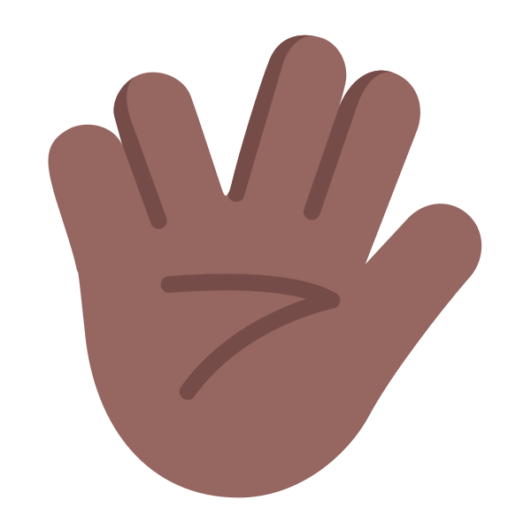 Vulcan Salute Flat Medium Dark Vector