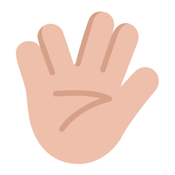 Vulcan Salute Flat Medium Light Vector