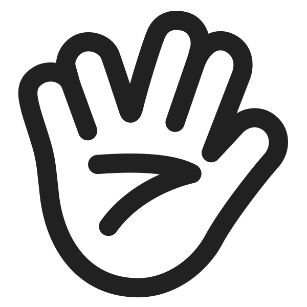 Vulcan Salute High Contrast Default Vector