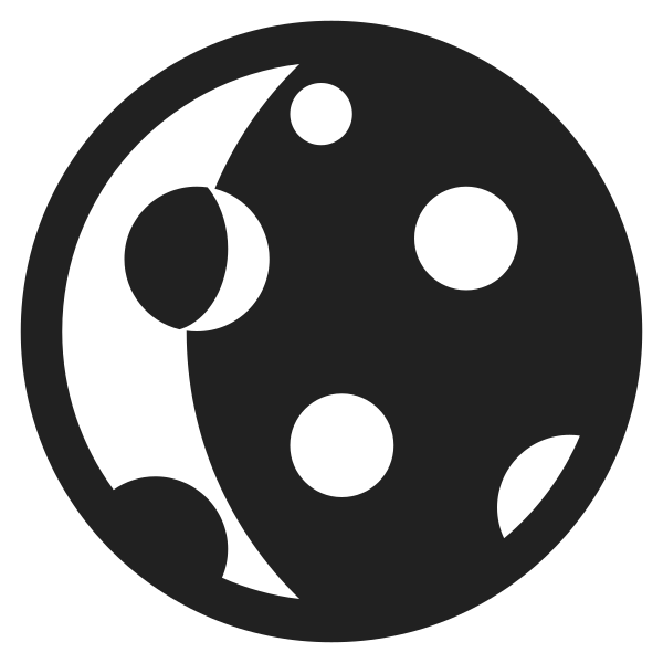 Waning Crescent Moon High Contrast Vector