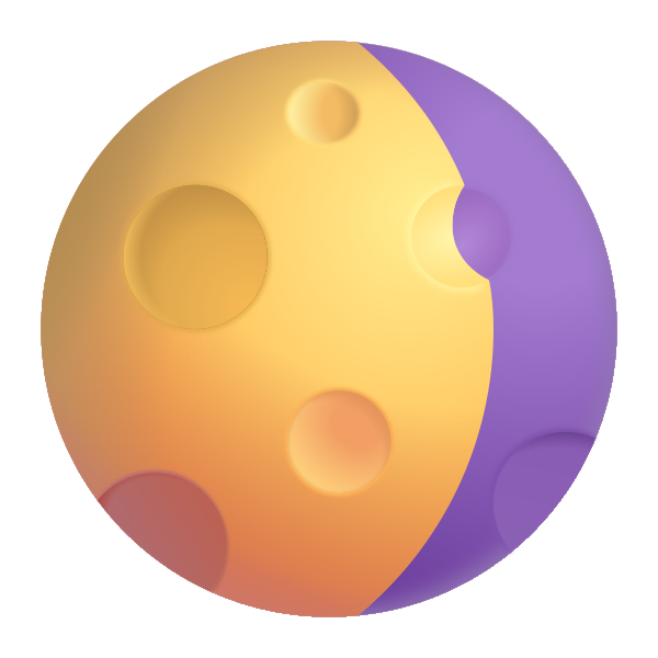 Waning Gibbous Moon Color Vector
