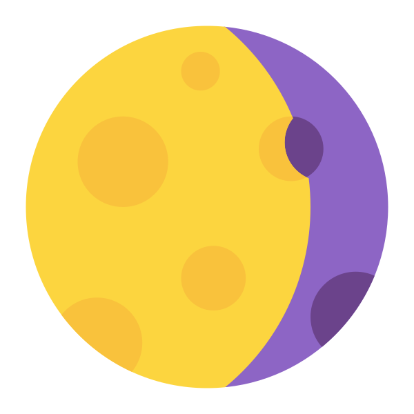 Waning Gibbous Moon Flat Vector
