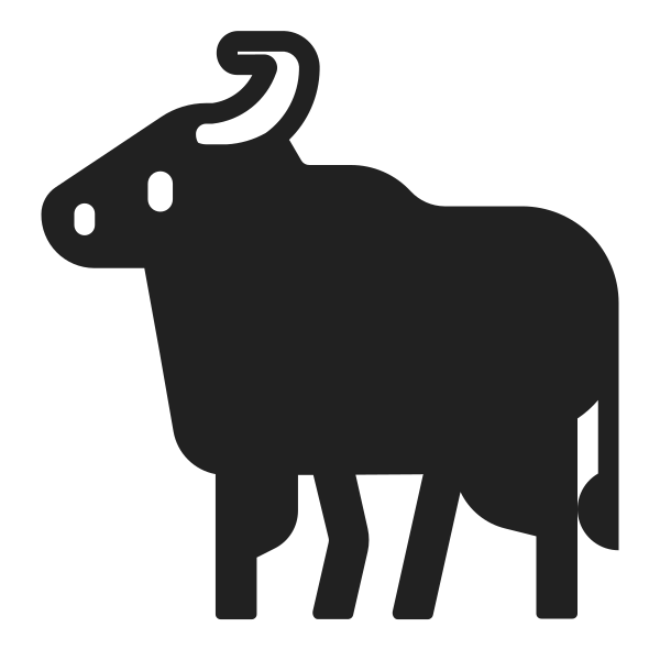 Water Buffalo High Contrast Vector