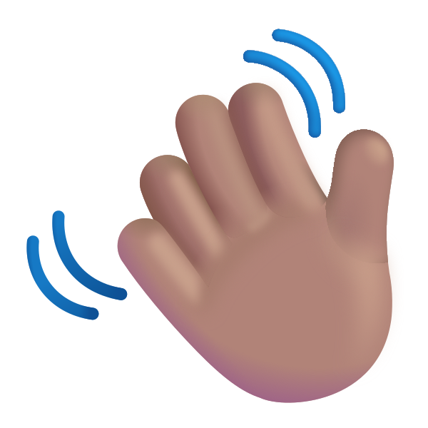 Waving Hand Color Medium Vector