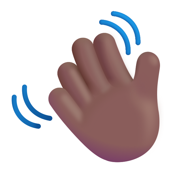 Waving Hand Color Medium Dark