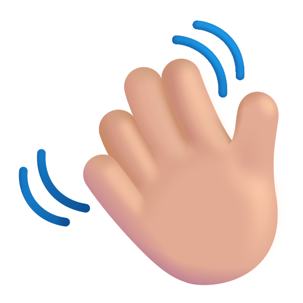 Waving Hand Color Medium Light Vector