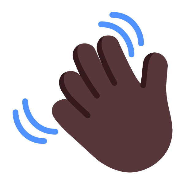 Waving Hand Flat Dark Vector