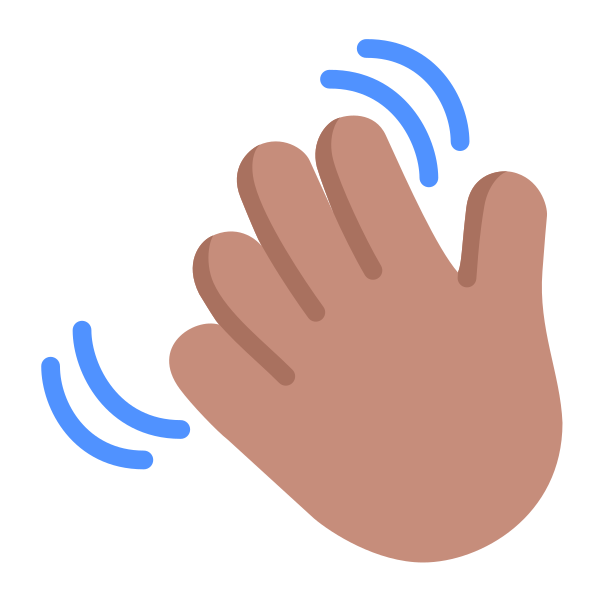 Waving Hand Flat Medium