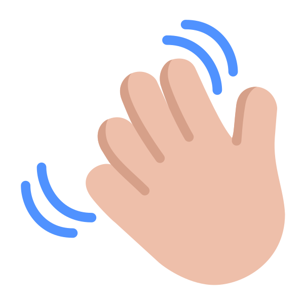 Waving Hand Flat Medium Light Vector