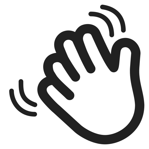 Waving Hand High Contrast Default Vector