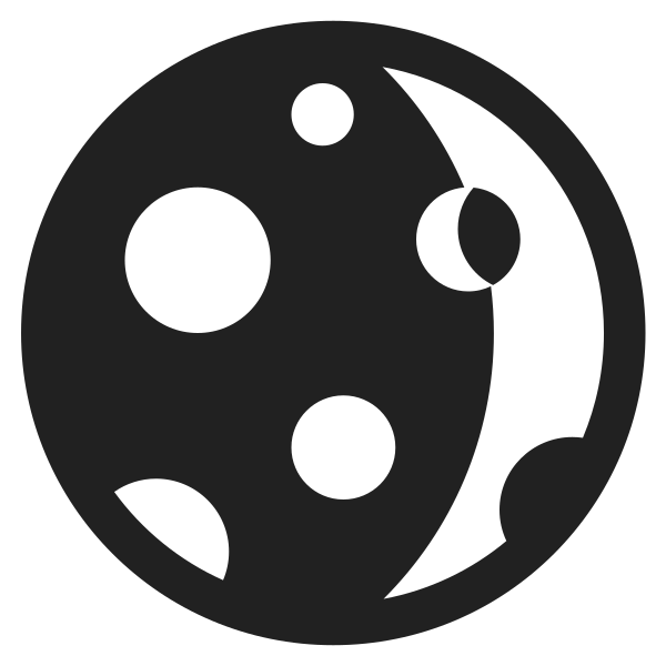 Waxing Crescent Moon High Contrast Vector