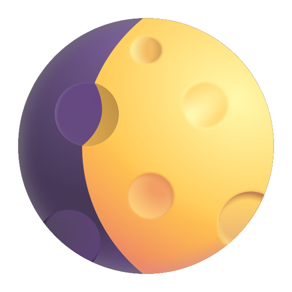 Waxing Gibbous Moon Color Vector