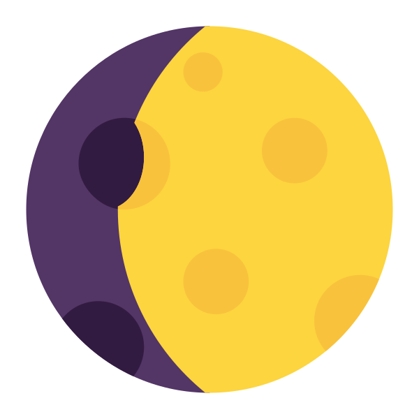 Waxing Gibbous Moon Flat