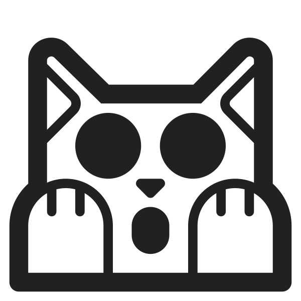 Weary Cat High Contrast Vector