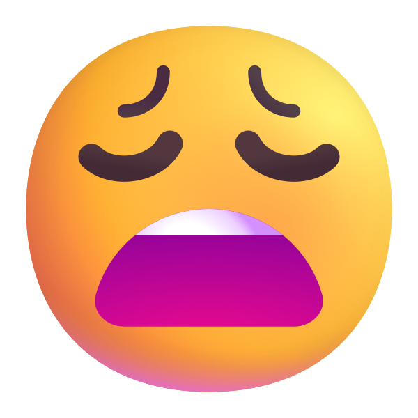 Weary Face Color Vector