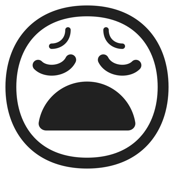 Weary Face High Contrast Vector
