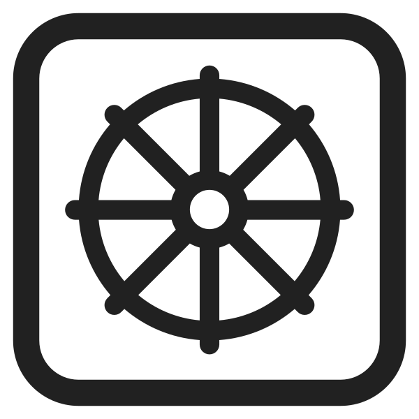 Wheel Of Dharma High Contrast Vector