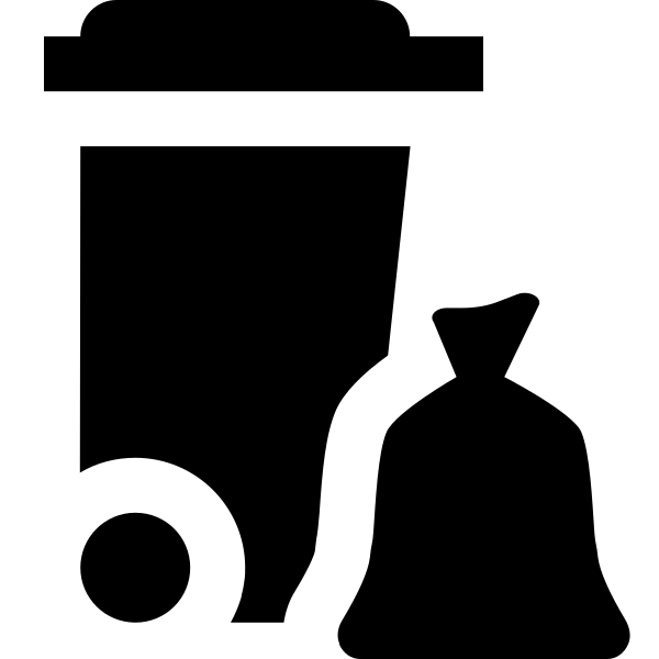 Wheelie Bin And Bag Of Trash Pinhead Icon Vector