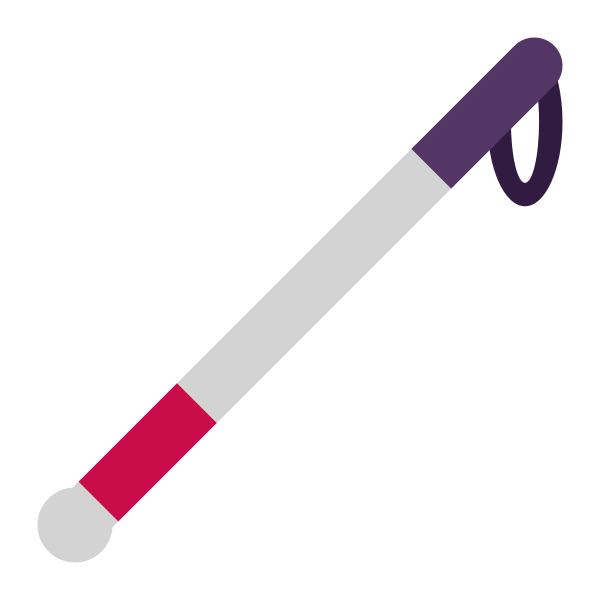 White Cane Flat Vector