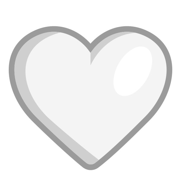 White Heart Flat Vector