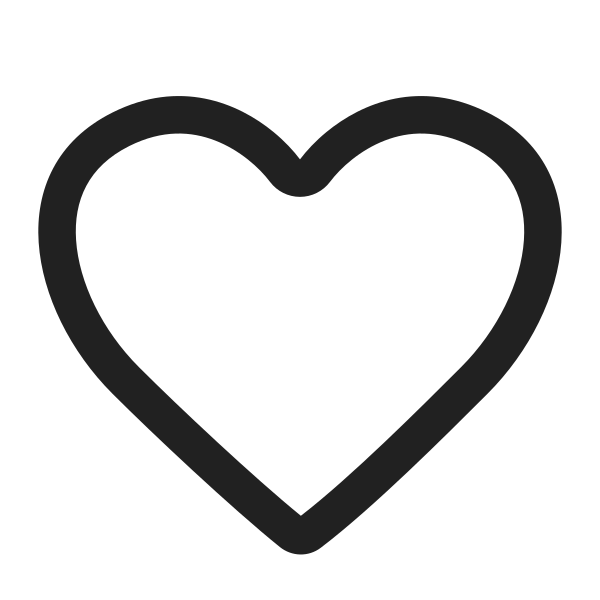 White Heart High Contrast Vector