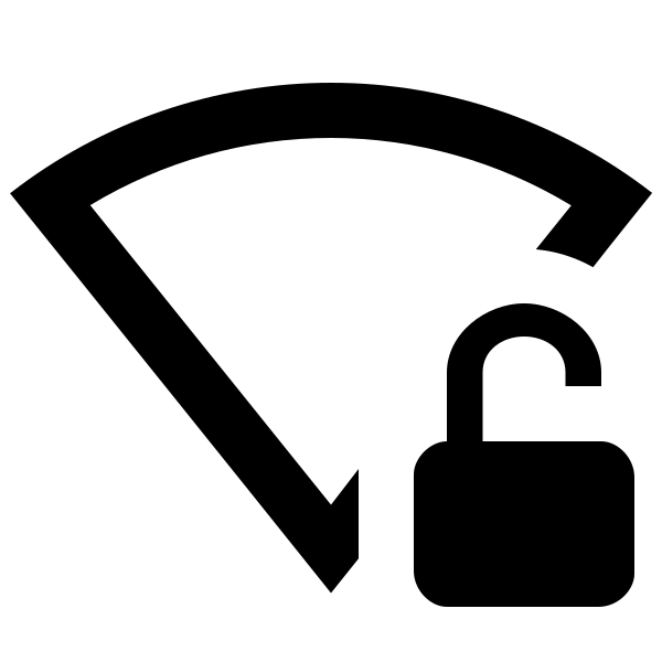 Wifi Strength Lock Open Outline