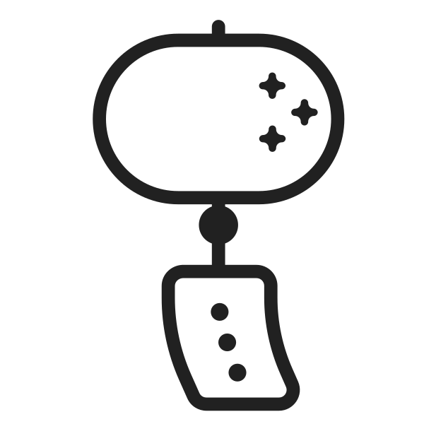 Wind Chime High Contrast Vector