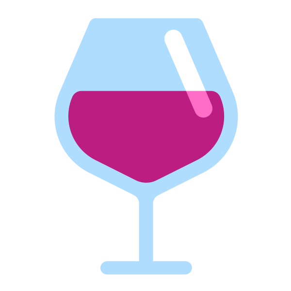 Wine Glass Flat Vector