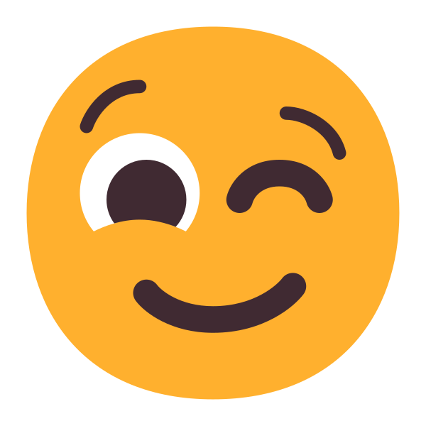 Winking Face Flat Vector