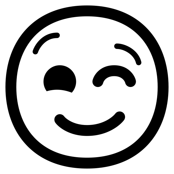 Winking Face High Contrast Vector