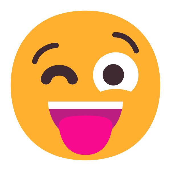 Winking Face With Tongue Flat Vector