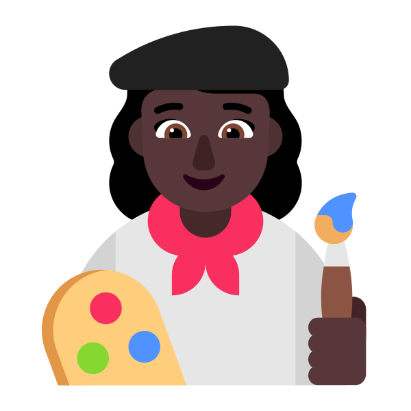 Woman Artist Flat Dark Vector