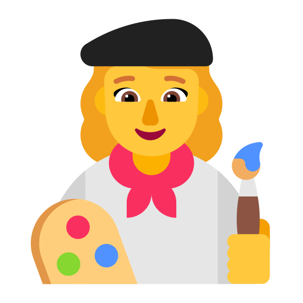 Woman Artist Flat Default Vector