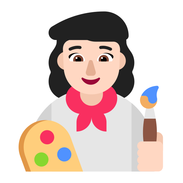 Woman Artist Flat Light Vector