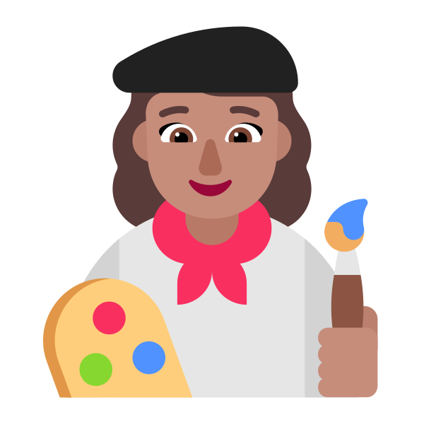 Woman Artist Flat Medium Vector