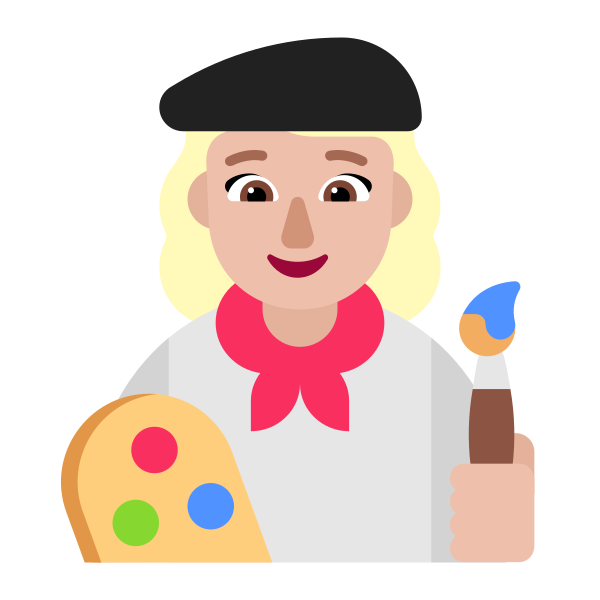 Woman Artist Flat Medium Light Vector