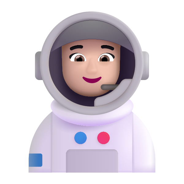 Woman Astronaut Color Light Vector