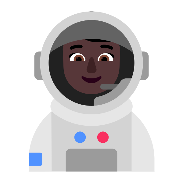 Woman Astronaut Flat Dark Vector