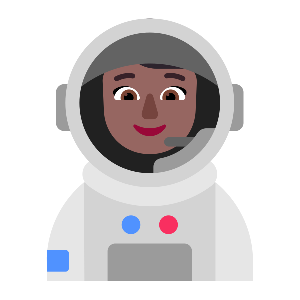 Woman Astronaut Flat Medium Dark Vector