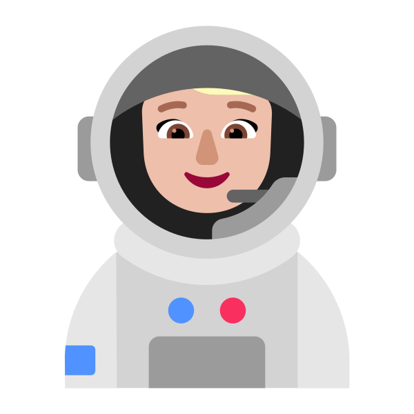 Woman Astronaut Flat Medium Light Vector