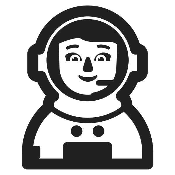 Woman Astronaut High Contrast Default Vector