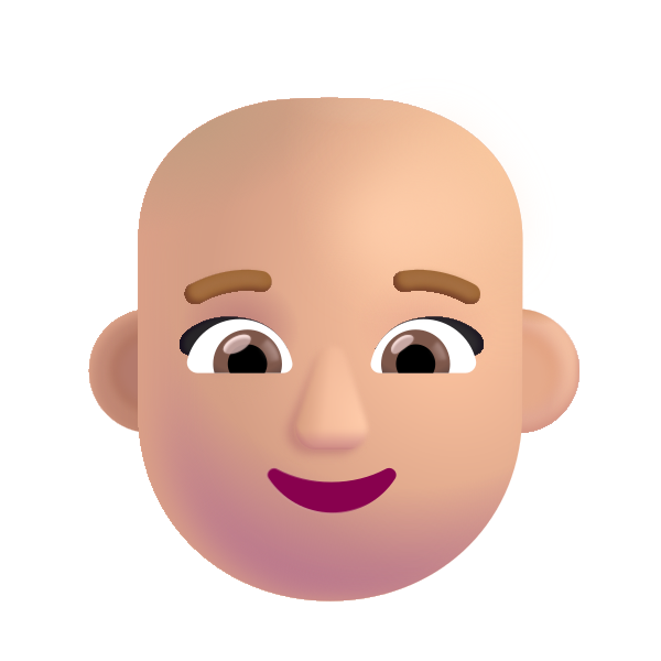 Woman Bald Color Medium Light Vector