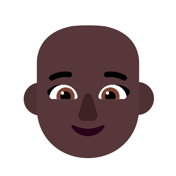 Woman Bald Flat Dark Vector
