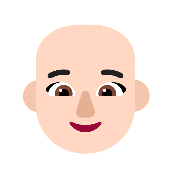 Woman Bald Flat Light Vector