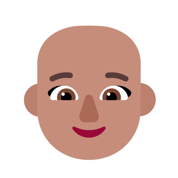 Woman Bald Flat Medium