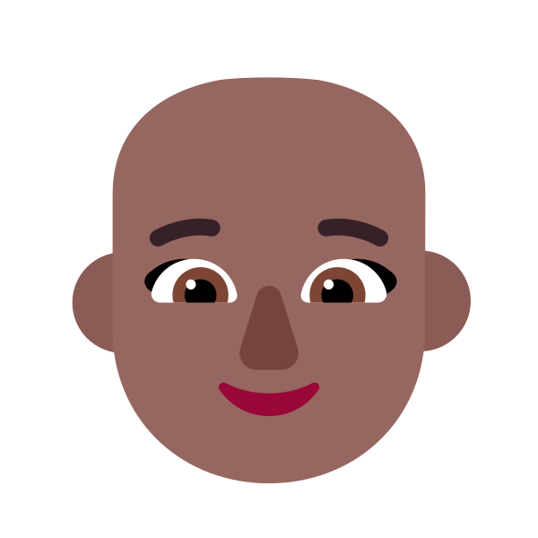 Woman Bald Flat Medium Dark Vector