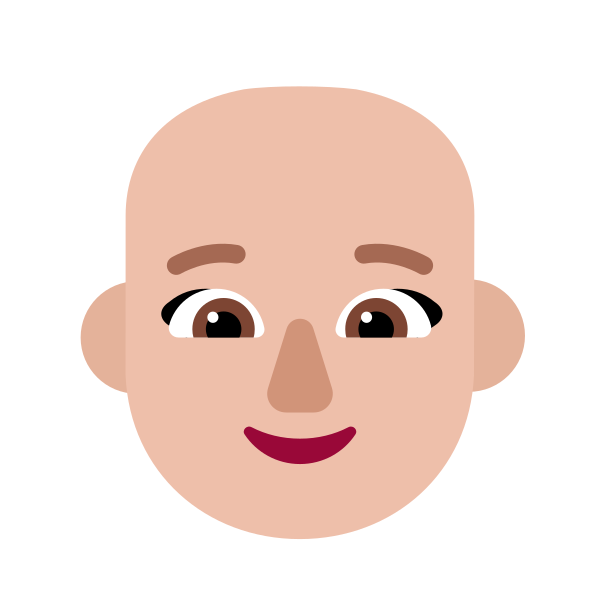 Woman Bald Flat Medium Light Vector