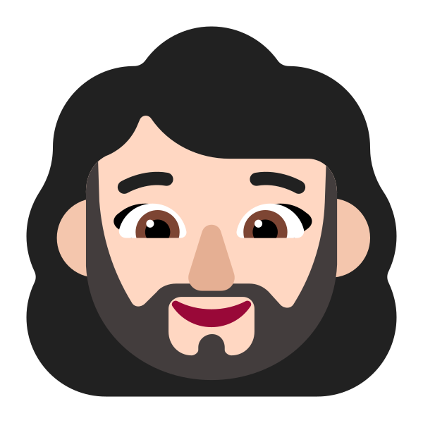 Woman Beard Flat Light Vector