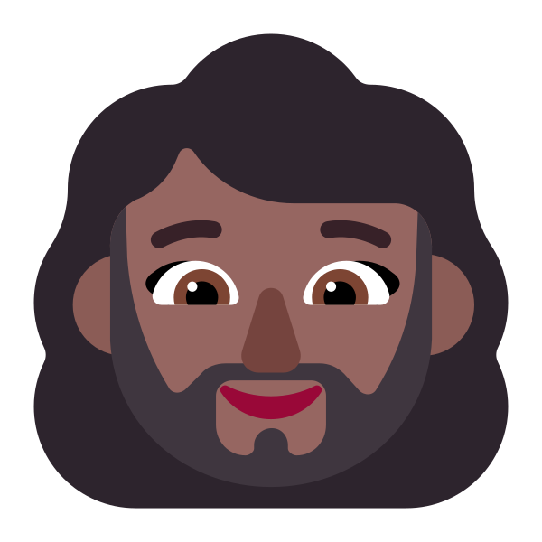 Woman Beard Flat Medium Dark Vector